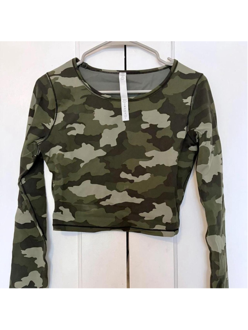 Lululemon Wunder Train Cropped Long Sleeve (Heritage 365 Camo, 6)